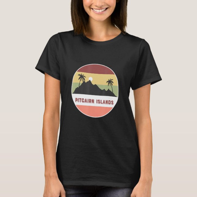 Pitcairn-Inseln - Berge und Palmen T-Shirt (Vorderseite)