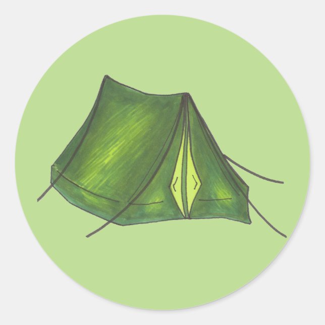 Pitch a Zent Summer Camp Camping Grün wandern Runder Aufkleber (Vorderseite)