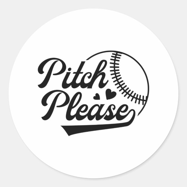 Pitch Bitte Softball Shirt drucken Runder Aufkleber (Vorderseite)