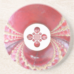 Pitch Kaleidoskop: Cricket Balls The Game's Heart Sandstein Untersetzer