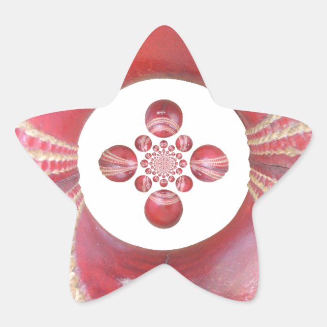 Pitch Kaleidoskop: Cricket Balls The Game's Heart Stern-Aufkleber (Vorderseite)