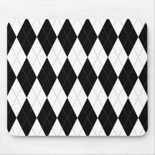 Pitch Schwarze Raute Weiß Kleine Diamantform Mousepad
