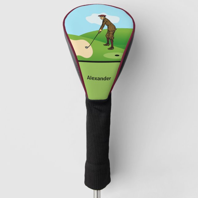 Pitch Shot von Panikgeplagtem Duffer Golf Headcover (Vorderseite)