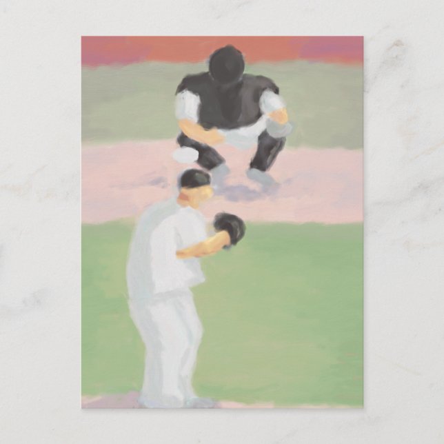 Pitcher & Catcher de baseball, carte postale (Devant)