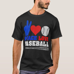 Pitcher Catcher Sprichwort Peace Liebe Baseball T-Shirt
