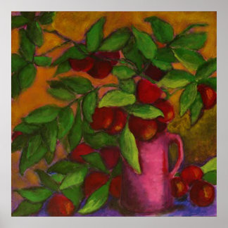 Pitcher of Plums Canvas Print Poster