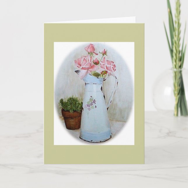 Pitcher und Rose Dankeskarte (Vorderseite)