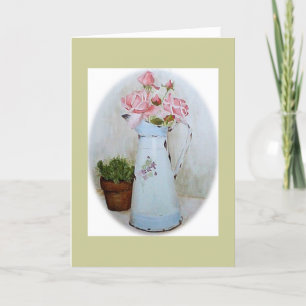 Pitcher und Rose Dankeskarte