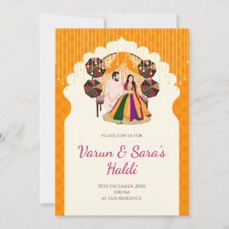 Pithi Einladungen Haldi Einladungen, Mayoun einlad