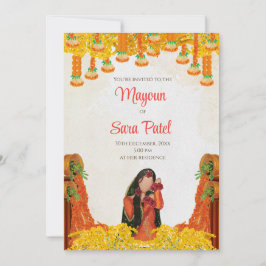Pithi lädt als Mayoun Einladungen Haldi ein