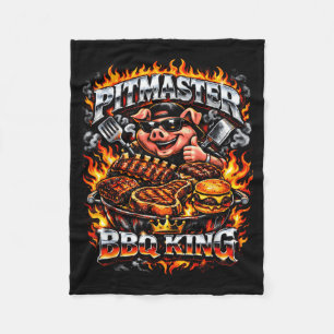 Pitmaster BBQ-König Lustiges Schwein Grilling-Rauc Fleecedecke