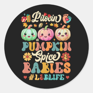 Pitocin Pumpkin Gewürz Babies Labor Lieferung Fall Runder Aufkleber
