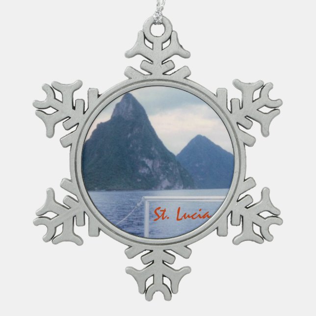 Pitons vom Meer Schneeflocken Zinn-Ornament (Vorderseite)