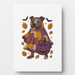 Pitpull-Hund-Geist Halloween Fotoplatte