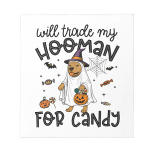 Pitpull-Hund Halloween Geist Gruselig Notizblock