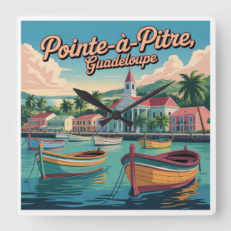 Pitre, Guadeloupe - Quadratische Wanduhr