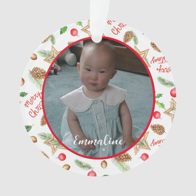 Pitter Patter of Little Feet - Kinder Foto Ornament (Vorderseite)