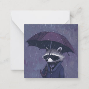 Pitter-Patter & Pages: Raccoon Rainy Day Erinnerun Mitteilungskarte