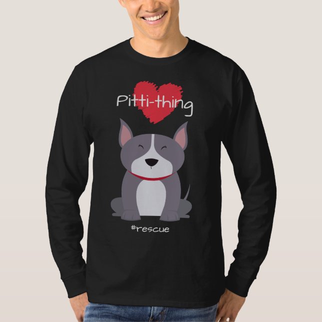 Pitti Thing Liebe Pit Bull Mix Rescue Dog Lover Re T-Shirt (Vorderseite)