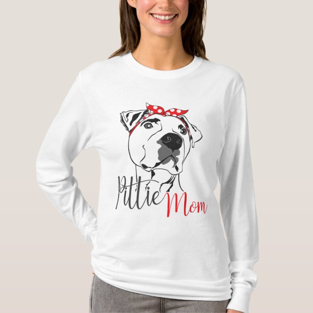 Pittie Mama American Pitbull Dog Lover Gift T-Shirt (Vorderseite)