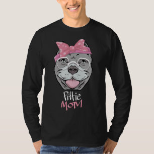 Pittie Mama Pitbull Hund liebt Frauenmütter T-Shirt