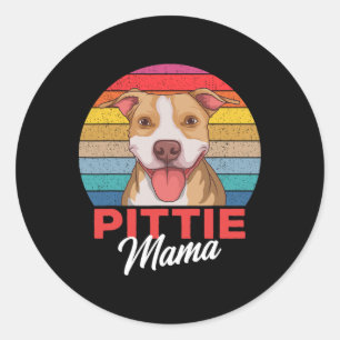 Pittie Mama Pitbull Mama Runder Aufkleber