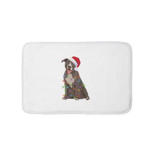 Pittie Pitbuli Weihnachtslicht Weihnachten Weihnac Badematte