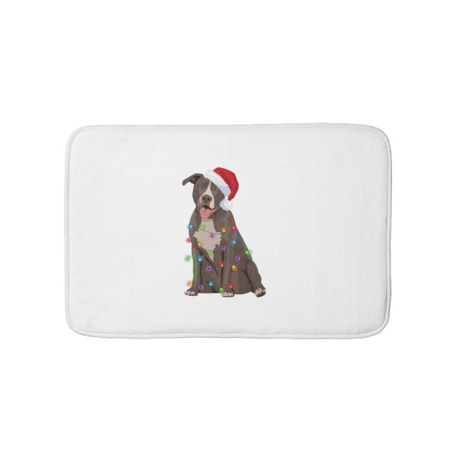 Pittie Pitbuli Weihnachtslicht Weihnachten Weihnac Badematte (Vorderseite)