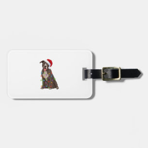 Pittie Pitbuli Weihnachtslicht Weihnachten Weihnac Gepäckanhänger