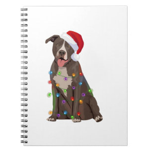 Pittie Pitbuli Weihnachtslicht Weihnachten Weihnac Notizblock