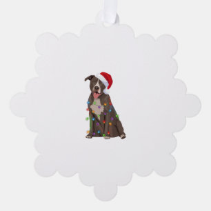 Pittie Pitbuli Weihnachtslicht Weihnachten Weihnac Ornament Karte