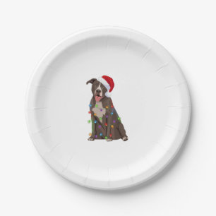 Pittie Pitbuli Weihnachtslicht Weihnachten Weihnac Pappteller