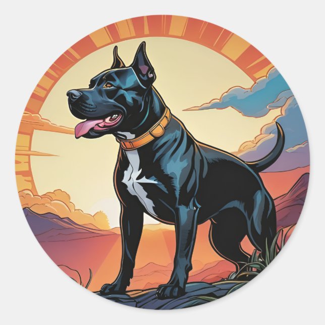 Pittie Pitbull Adventure Wanderhunde Sticker (Vorderseite)