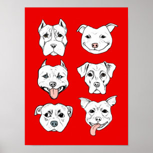 "Pittie Pittie Bitte!" Zeichnend Muster Poster