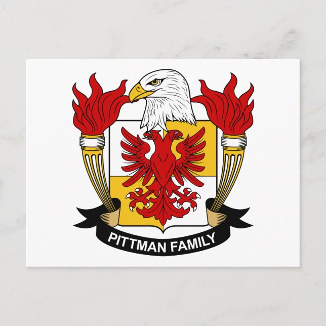 Pittman-Wappen / Familienwappen Postkarte (Vorderseite)
