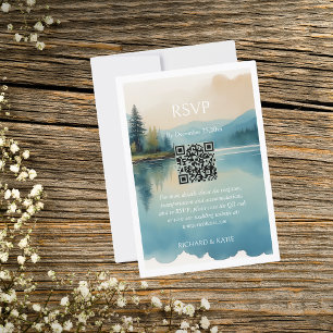 Pittoresque Aquarelle Pine Arbre Lakeside RSVP