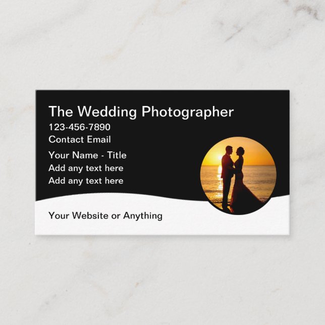 Pittoresque Beach Wedding Photographe Cartes de vi (Devant)