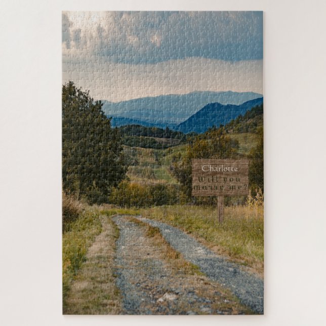 Pittoresque Campagne Mountain Road Marry Me Puzzle (Vertical)