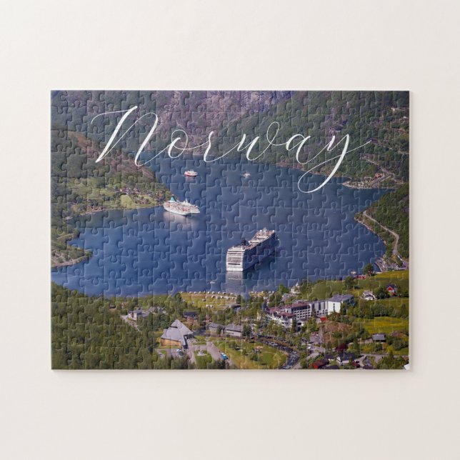 Pittoresque Fjord Norvège Cruise Jigsaw Puzzle Puz (Horizontal)