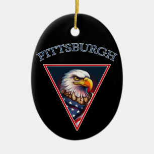 Pittsburgh American Bald Eagle Keramik Ornament