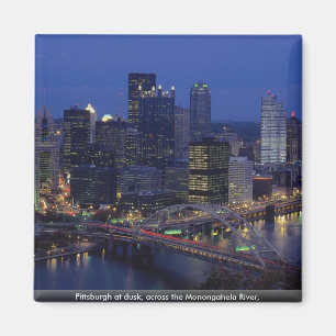 Pittsburgh an der Dämmerung, über dem Monongahel Magnet