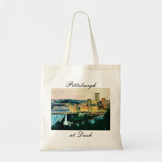 Pittsburgh an der Dämmerungs-Tasche Tragetasche (Vorne)
