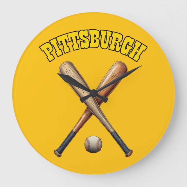 Pittsburgh Baseball Große Wanduhr (Vorderseite)