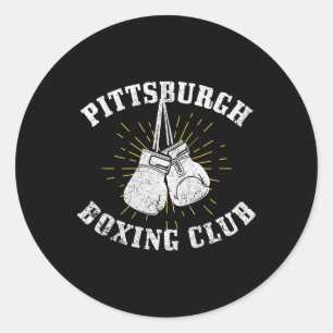 Pittsburgh Boxing Club mit abgenutzten Boxhandschu Runder Aufkleber