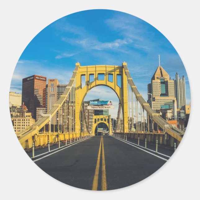 Pittsburgh Bridge-Aufkleber Runder Aufkleber (Vorderseite)