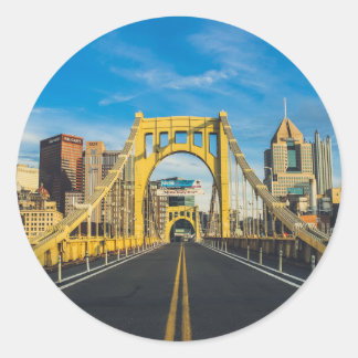 Pittsburgh Bridge-Aufkleber Runder Aufkleber