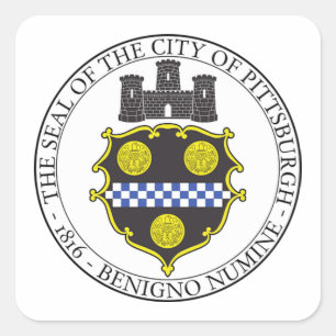 Pittsburgh City Siegel Quadratischer Aufkleber