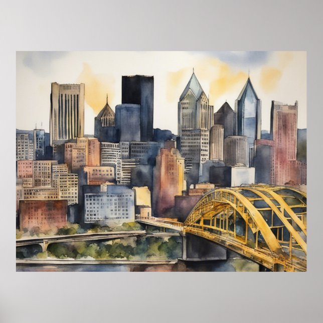 Pittsburgh Cityscape Poster (Vorne)