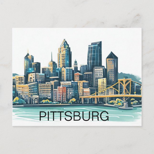 Pittsburgh Cityscape Postkarte (Vorderseite)