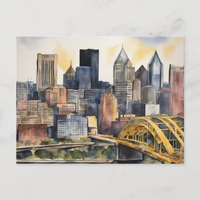 Pittsburgh Cityscape Postkarte (Vorderseite)